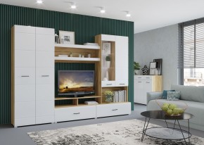 Стенка НЕНСИ 1 (Крафт золотой/Белый глянец) в Уфе - ufa.mebel24.online | фото 3