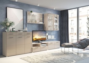 Стенка НЕНСИ 3 (Ясень Шимо светлый/Капучино глянец) в Уфе - ufa.mebel24.online | фото 2