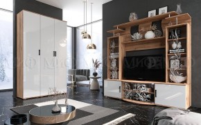 Стенка Виста (Белый глянец/Дуб крафт) в Уфе - ufa.mebel24.online | фото 3