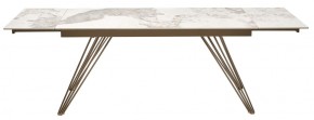 Стол ACERRA NEW 160 GLOSS LUXURY PANDORA SOLID CERAMIC/ каркас цвета шампань, ®DISAUR в Уфе - ufa.mebel24.online | фото 5