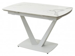 Стол ALATRI 120 GLOSS STATUARIO WHITE SOLID CERAMIC / WHITE, ®DISAUR в Уфе - ufa.mebel24.online | фото 1