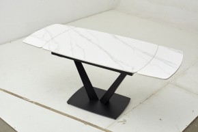 Стол ALATRI 120 MATT WHITE MARBLE SOLID CERAMIC / BLACK, ®DISAUR в Уфе - ufa.mebel24.online | фото 1
