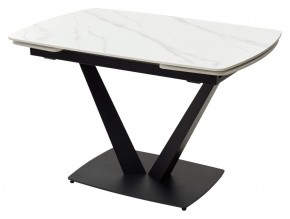 Стол ALATRI 120 MATT WHITE MARBLE SOLID CERAMIC / BLACK, ®DISAUR в Уфе - ufa.mebel24.online | фото 2
