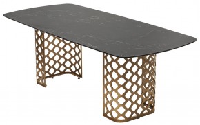 Стол CHIAVARI 220 KL-116 Черный мрамор матовый, итальянская керамика / бронзовый, ®DISAUR в Уфе - ufa.mebel24.online | фото 7