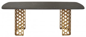 Стол CHIAVARI 220 KL-116 Черный мрамор матовый, итальянская керамика / бронзовый, ®DISAUR в Уфе - ufa.mebel24.online | фото 8