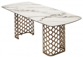 Стол CHIAVARI 220 KL-188 Контрастный мрамор матовый, итальянская керамика / Шампань, ®DISAUR в Уфе - ufa.mebel24.online | фото 7