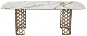 Стол CHIAVARI 220 KL-188 Контрастный мрамор матовый, итальянская керамика / Шампань, ®DISAUR в Уфе - ufa.mebel24.online | фото 8