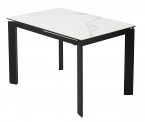 Стол CORNER 120 MATTE STATUARIO Белый мрамор матовый керамика, стекло/ черный каркас, ®DISAUR в Уфе - ufa.mebel24.online | фото