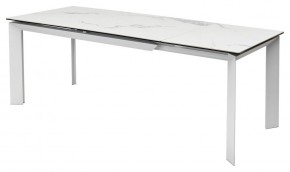 Стол CREMONA 140 HIGH GLOSS STATUARIO Белый мрамор глянцевый, керамика/ белый каркас, ®DISAUR в Уфе - ufa.mebel24.online | фото 4