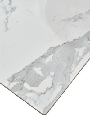 Стол CREMONA 140 HIGH GLOSS STATUARIO Белый мрамор глянцевый, керамика/ белый каркас, ®DISAUR в Уфе - ufa.mebel24.online | фото 6