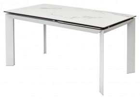 Стол CREMONA 140 MATTE STATUARIO Белый мрамор матовый, керамика/ белый каркас, ®DISAUR в Уфе - ufa.mebel24.online | фото 1