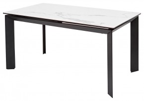 Стол CREMONA 140 MATTE STATUARIO Белый мрамор матовый, керамика/ черный каркас, ®DISAUR в Уфе - ufa.mebel24.online | фото 1