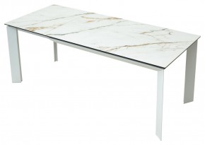 Стол CREMONA 180 KL-188 Контрастный мрамор матовый, итальянская керамика/ белый каркас, ®DISAUR в Уфе - ufa.mebel24.online | фото 9