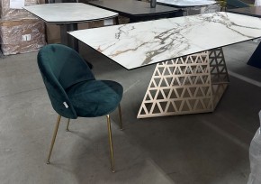 Стол ENNA 220 KL-188 Контрастный мрамор матовый, итальянская керамика/ каркас цвета шампань, ®DISAUR в Уфе - ufa.mebel24.online | фото 8