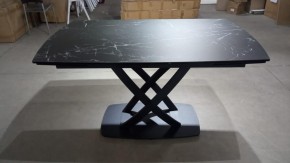 Стол FOGGIA 140 KL-116 Черный мрамор матовый, итальянская керамика/ черный каркас, ®DISAUR в Уфе - ufa.mebel24.online | фото 2