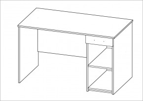 Стол КАСТОР письменный с одной тумбой и одним ящиком, цвет белый в Уфе - ufa.mebel24.online | фото 2