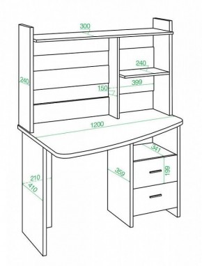 Стол компьютерный Домино Лайт СКЛ-Крл 120+НКЛ-120 в Уфе - ufa.mebel24.online | фото 2