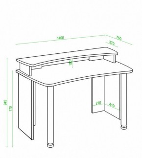 Стол компьютерный Домино Лайт СКЛ-Софт140+НКИЛ140 в Уфе - ufa.mebel24.online | фото 3