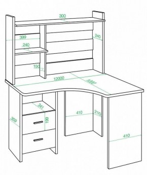 Стол компьютерный Домино Лайт СКЛ-Угл120+НКЛ-120 в Уфе - ufa.mebel24.online | фото 2