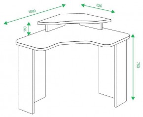 Стол компьютерный Домино lite СКЛ-ИгрУгл100+НКИЛ в Уфе - ufa.mebel24.online | фото 2