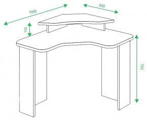 Стол компьютерный Домино Lite СКЛ-ИгрУгл100+НКИЛ-УГЛ в Уфе - ufa.mebel24.online | фото 2