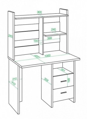 Стол компьютерный Домино Lite СКЛ-Прям100Р+НКЛ-100 в Уфе - ufa.mebel24.online | фото 2