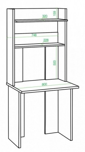 Стол компьютерный Домино Lite СКЛ-Прям80+НКЛХ 80 в Уфе - ufa.mebel24.online | фото 2