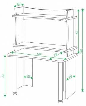 Стол компьютерный Домино Lite СКЛ-Софт120+НКИЛ120 в Уфе - ufa.mebel24.online | фото 2