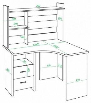 Стол компьютерный Домино Lite СКЛ-Угл120+НКЛХ-120 в Уфе - ufa.mebel24.online | фото 2