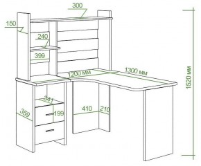 Стол компьютерный Домино Lite СКЛ-Угл130+НКЛ-120 в Уфе - ufa.mebel24.online | фото 3