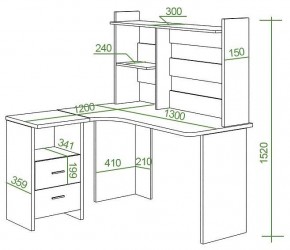 Стол компьютерный Домино Lite СКЛ-Угл130+НКЛ-130 в Уфе - ufa.mebel24.online | фото 3