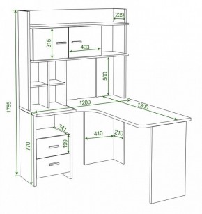 Стол компьютерный Домино Lite СКЛ-Угл130+НКЛХ-120 КШ ЛЕВ в Уфе - ufa.mebel24.online | фото 2