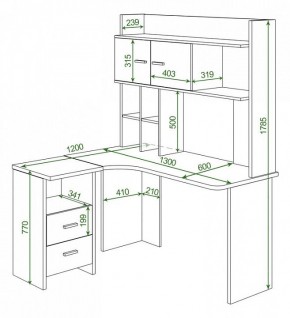 Стол компьютерный Домино Lite СКЛ-Угл130+НКЛХ-130 ВК ЛЕВ в Уфе - ufa.mebel24.online | фото 2