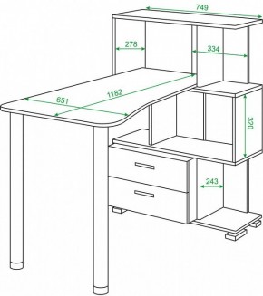 Стол компьютерный Домино СЛ-5-3СТ-2+БЯ в Уфе - ufa.mebel24.online | фото 2