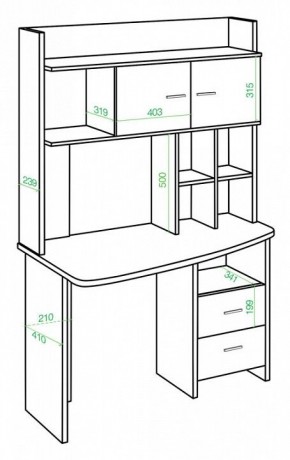 Стол компьютерный Нельсон Lite СКЛ-Крл120+НКЛХ-120 БЕН ПРАВ в Уфе - ufa.mebel24.online | фото 2