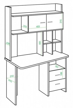 Стол компьютерный Нельсон Lite СКЛ-Трап120+НКЛХ-120 БЕН ПРАВ в Уфе - ufa.mebel24.online | фото 2