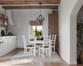 Стол обеденный Кантри раскладной, массив сосны, цвет белый в Уфе - ufa.mebel24.online | фото 4