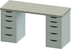 Стол письменный Ингар 2/55 140x75x55, дуб беленый/белый в Уфе - ufa.mebel24.online | фото 2