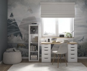 Стол письменный Ингар 2/55 140x75x55, дуб беленый/белый в Уфе - ufa.mebel24.online | фото 4