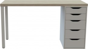 Стол письменный Ингар 2/5Т 140x75x55, дуб беленый/белый в Уфе - ufa.mebel24.online | фото 2
