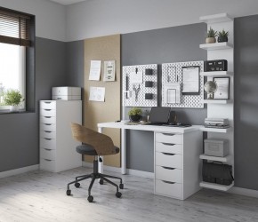 Стол письменный Ингар белый, 140x75, с одной тумбой в Уфе - ufa.mebel24.online | фото 2