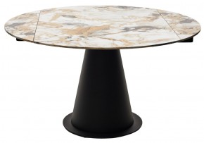 Стол TERAMO 135 GLOSS GRAND JADE SOLID CERAMIC, керамика, поворотн.механизм / Черный каркас, ®DISAUR в Уфе - ufa.mebel24.online | фото