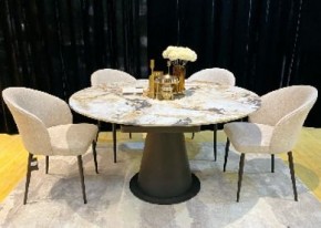 Стол TERAMO 135 GLOSS GRAND JADE SOLID CERAMIC, керамика, поворотн.механизм / Черный каркас, ®DISAUR в Уфе - ufa.mebel24.online | фото 2