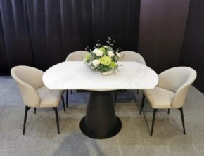 Стол TERAMO 135 GLOSS GRAND JADE SOLID CERAMIC, керамика, поворотн.механизм / Черный каркас, ®DISAUR в Уфе - ufa.mebel24.online | фото 3