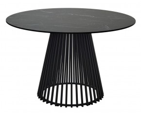 Стол TERNI 120 MATT BLACK MARBLE SOLID CERAMIC Черный мрамор матовый, керамика /Черн.каркас, ®DISAUR в Уфе - ufa.mebel24.online | фото