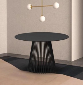 Стол TERNI 120 MATT BLACK MARBLE SOLID CERAMIC Черный мрамор матовый, керамика /Черн.каркас, ®DISAUR в Уфе - ufa.mebel24.online | фото 2