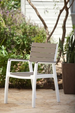Стул c подлокотниками Гармония (Harmony armchair) белый-капучино в Уфе - ufa.mebel24.online | фото 1