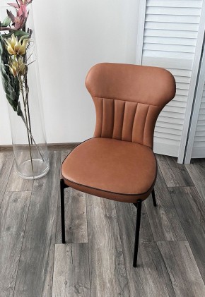 Стул CORDA MA-4/MA-7 коньяк/темно-серый кант, PU / черный каркас М-City в Уфе - ufa.mebel24.online | фото 4