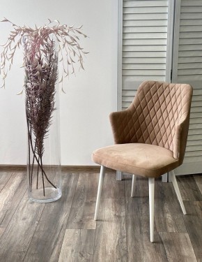 Стул HERMAN 360 град. БЕЖЕВЫЙ #5, велюр / белый каркас М-City в Уфе - ufa.mebel24.online | фото 3