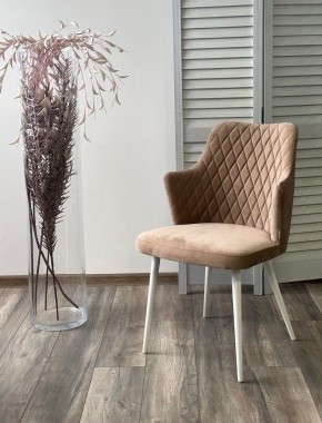 Стул HERMAN 360 град. БЕЖЕВЫЙ #5, велюр / белый каркас М-City в Уфе - ufa.mebel24.online | фото 4
